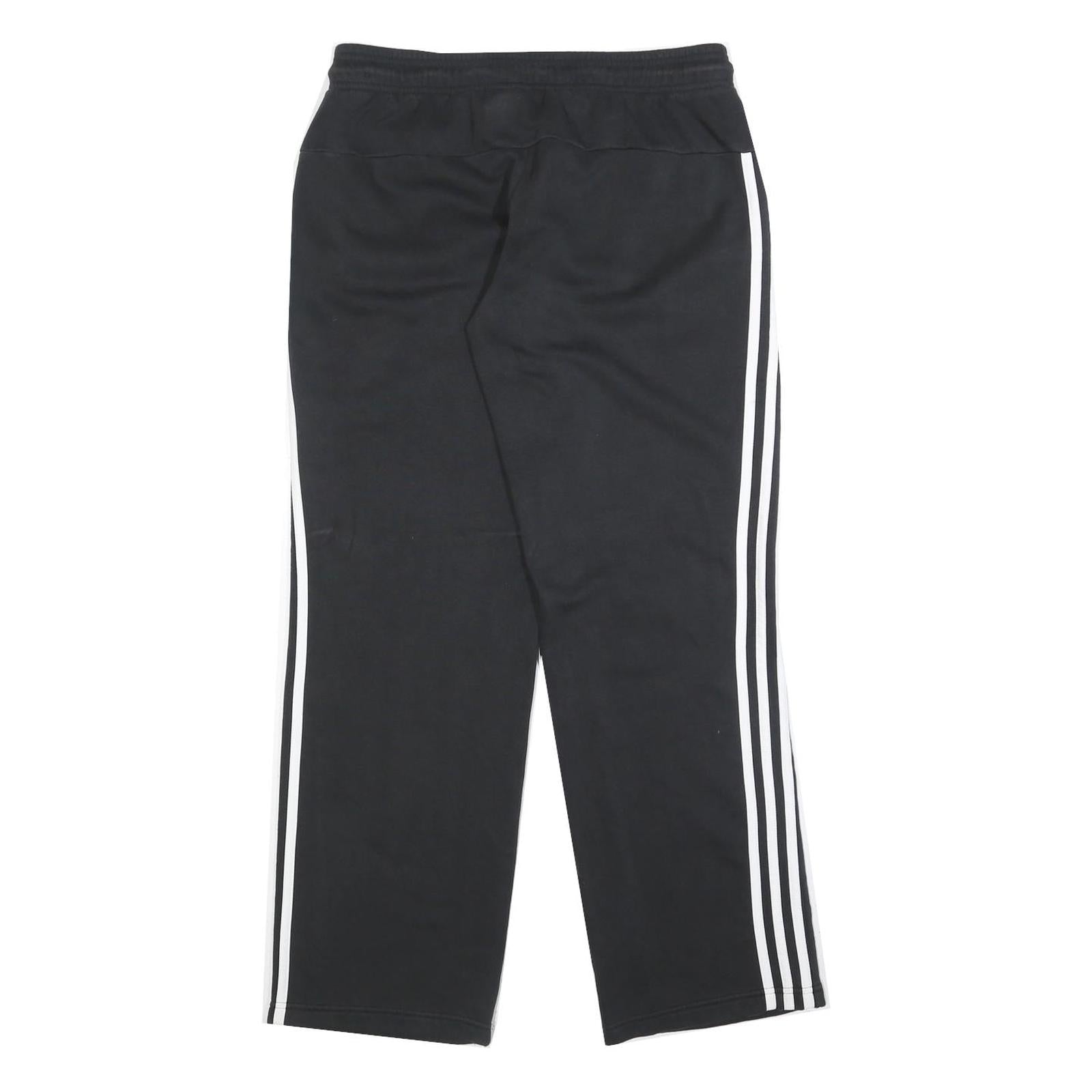 ADIDAS Womens Joggers Black & White Slim Straight UK 12 W30 L30 Cotton Blend