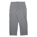 CARHARTT Mens Cotton Blend Grey Relaxed Straight Trousers W34 L30 Workwear