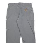 CARHARTT Mens Cotton Blend Grey Relaxed Straight Trousers W34 L30 Workwear