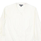 TOMMY HILFIGER Womens White Shirt Long Sleeve Collared M Classic Cotton Blend