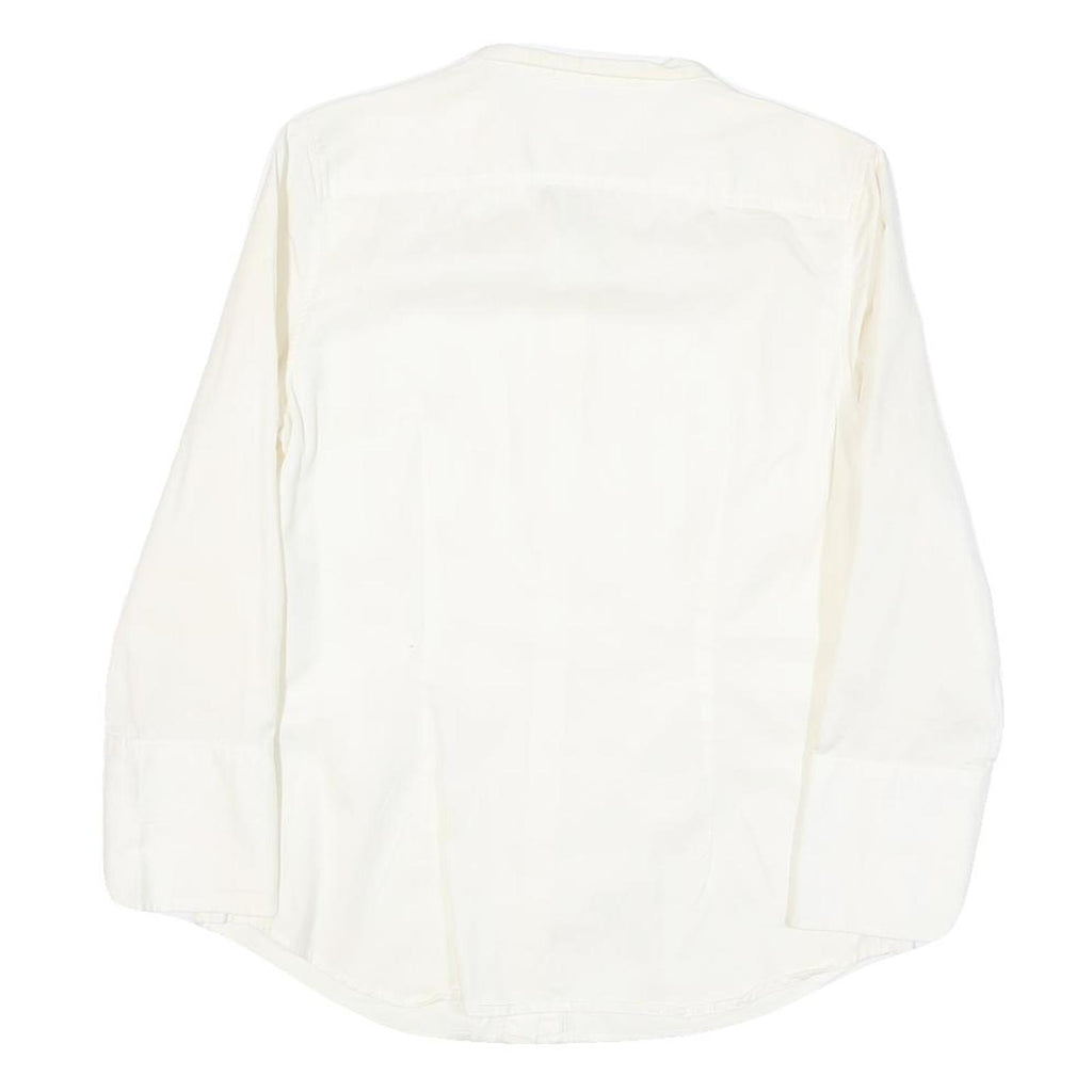 TOMMY HILFIGER Womens White Shirt Long Sleeve Collared M Classic Cotton Blend