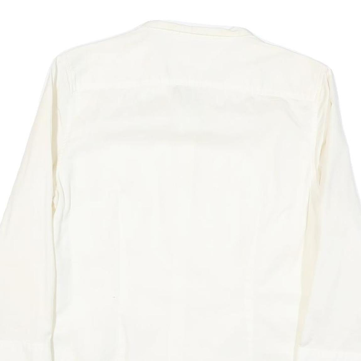 TOMMY HILFIGER Womens White Shirt Long Sleeve Collared M Classic Cotton Blend