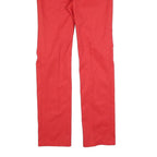 SWISS SKILLS Womens Cotton Blend Red Regular Straight Trousers W28 L34 Stylish