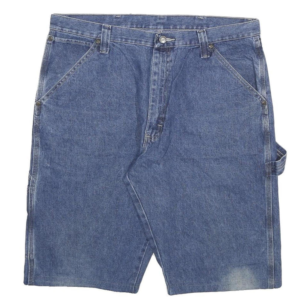 DICKIES Mens Denim Blue Workwear Carpenter Shorts 2XL W36 Cotton Blend