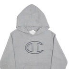 CHAMPION Womens Grey Hoodie L Cotton Blend Pullover Sweatshirt