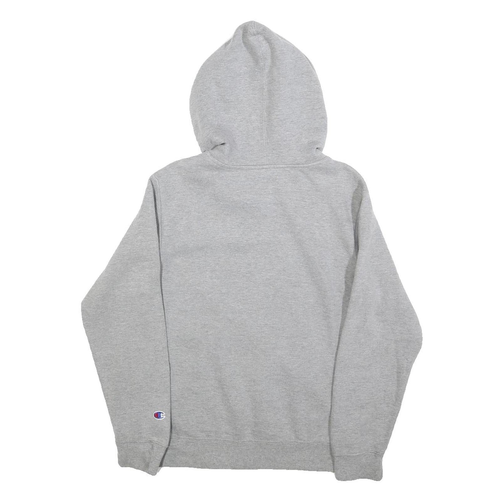 CHAMPION Womens Grey Hoodie L Cotton Blend Pullover Sweatshirt