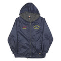 DICKIES Womens Navy Blue Staff Preschool Embroidered Zip Hooded Jacket S