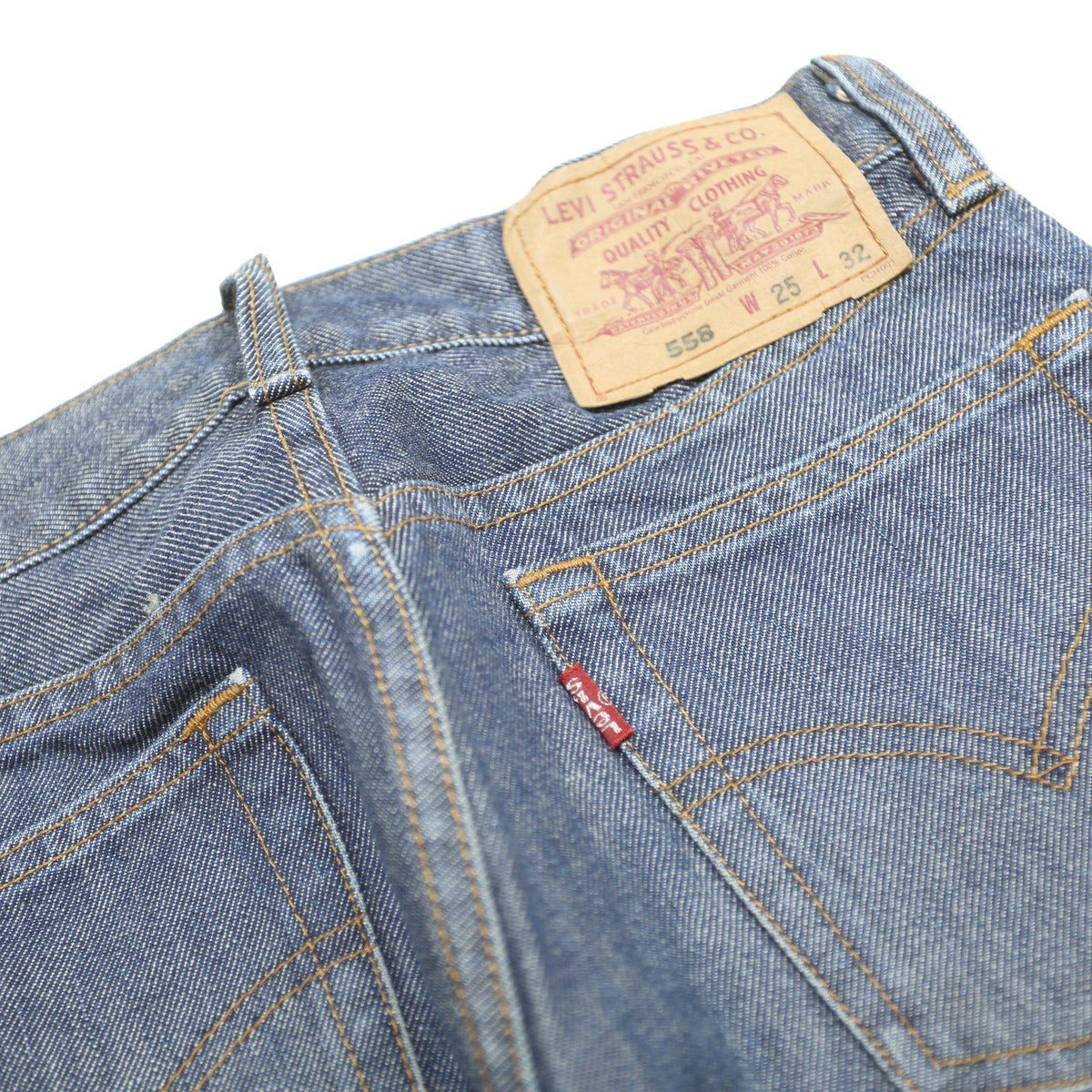 LEVI'S 558 Womens Jeans Blue Regular Straight Denim Medium W25 L24 Classic Zip