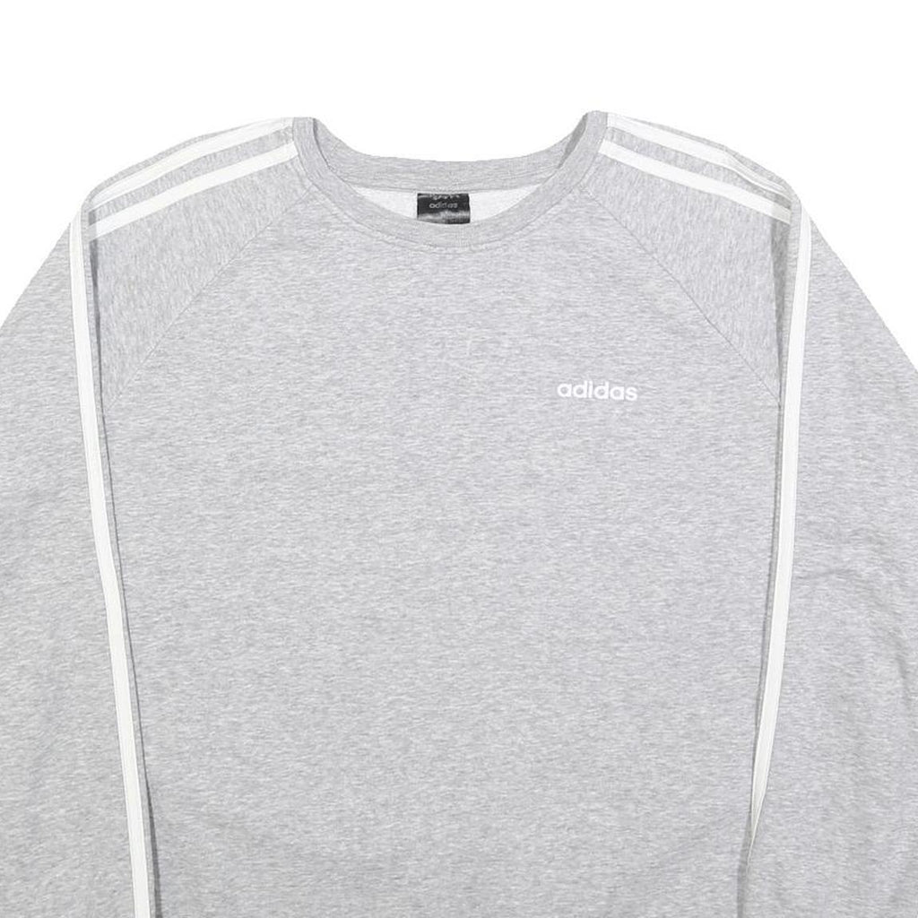 ADIDAS Womens Grey Sweatshirt Crew Neck M Cotton Blend Casual Retro