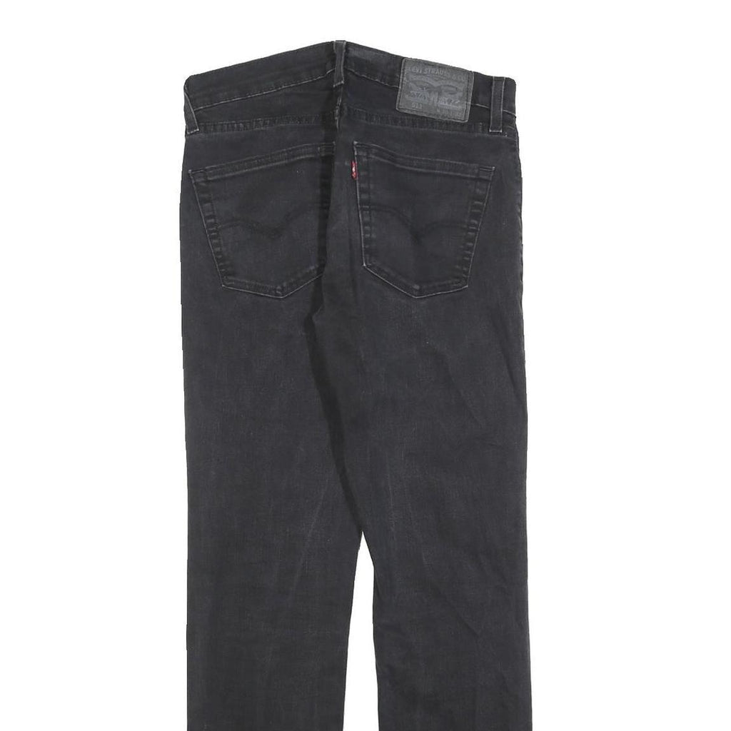 LEVI'S 511 Slim Mens Black Slim Skinny Denim Medium W30 L32 Jeans Zip