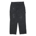 DICKIES Mens Regular Fit Black Cotton Blend Workwear Trousers W32 L30