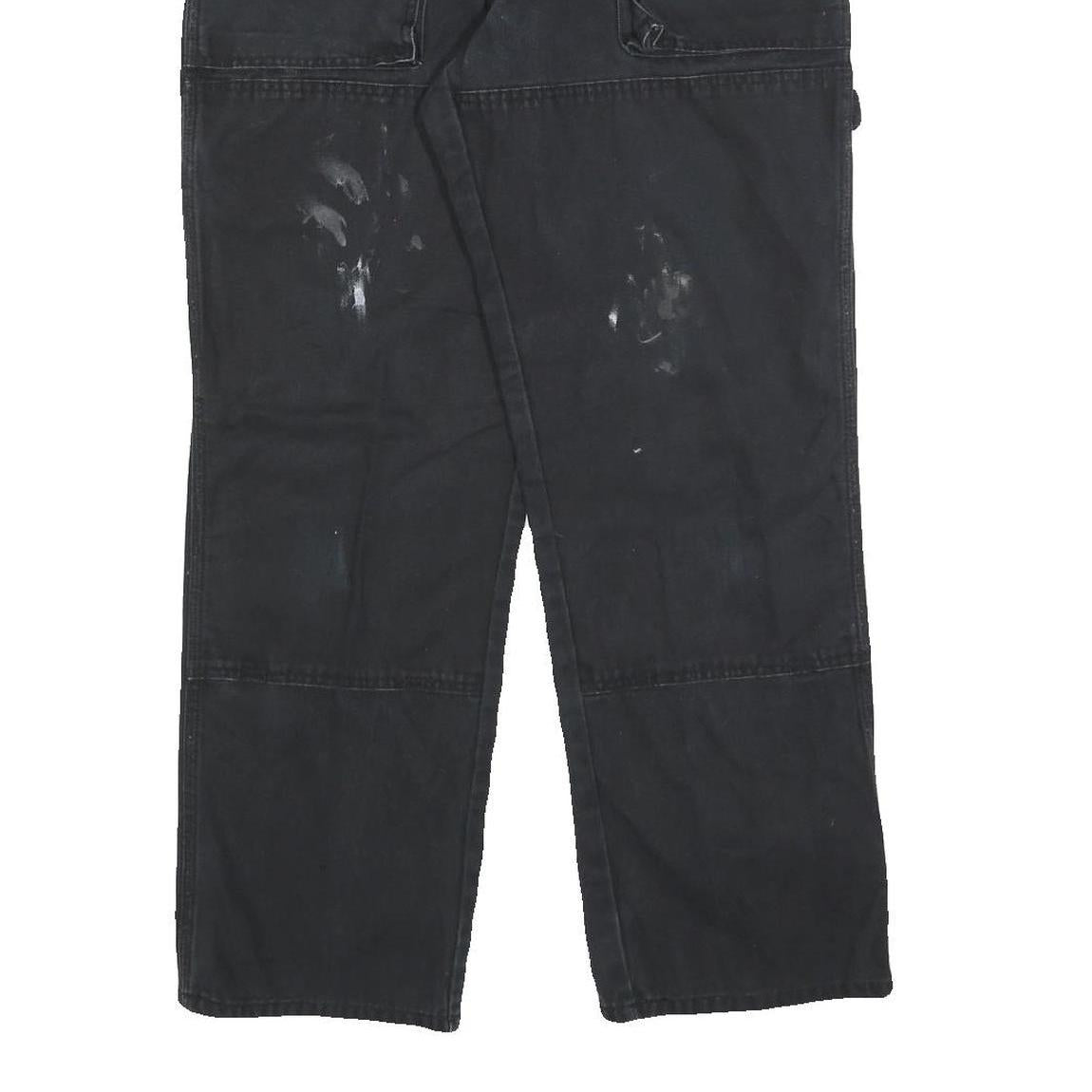 DICKIES Mens Regular Fit Black Cotton Blend Workwear Trousers W32 L30