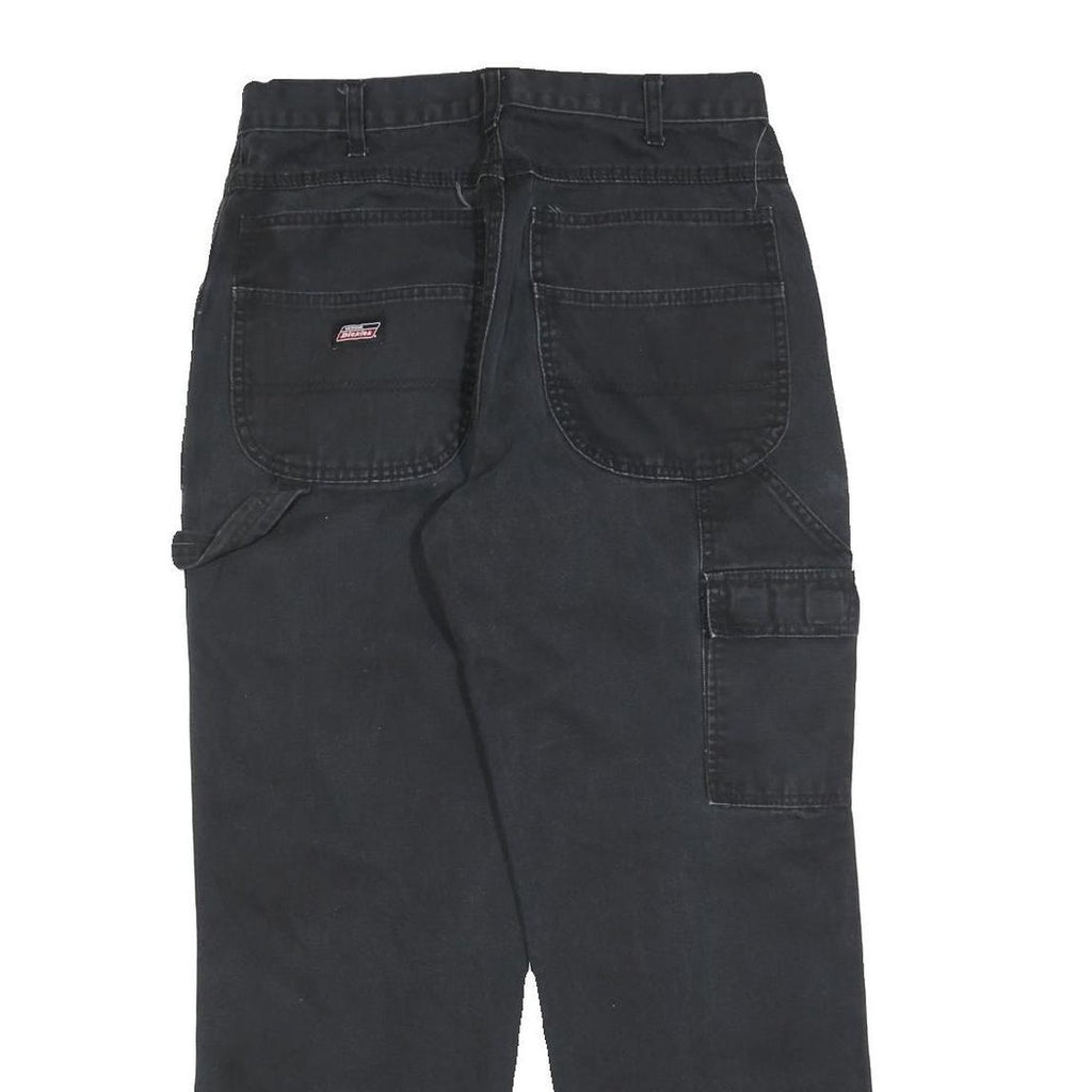 DICKIES Mens Regular Fit Black Cotton Blend Workwear Trousers W32 L30