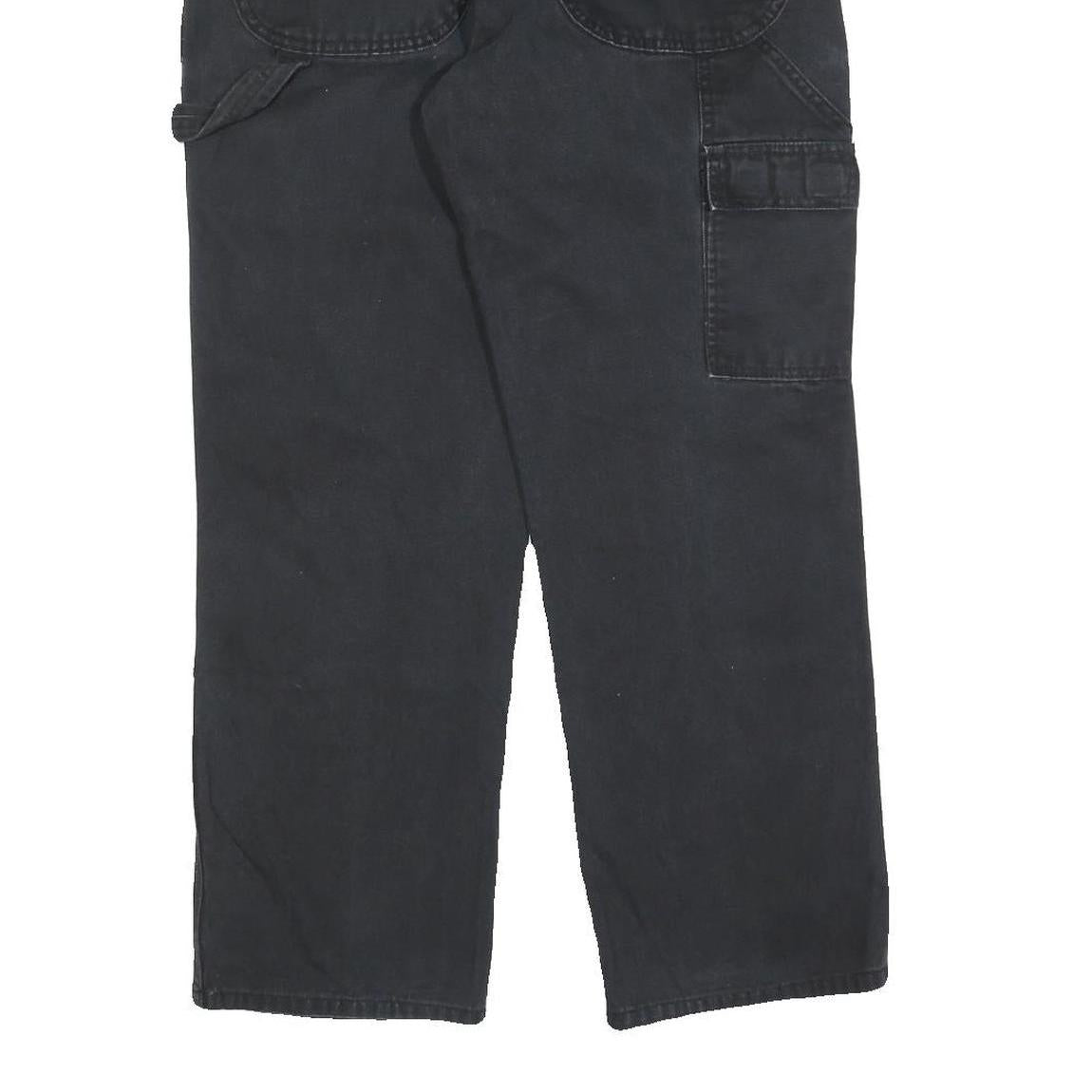 DICKIES Mens Regular Fit Black Cotton Blend Workwear Trousers W32 L30