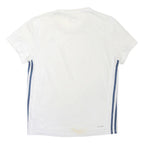 ADIDAS Mens White & Navy Blue Graphic T-Shirt S Short Sleeve Crew Neck