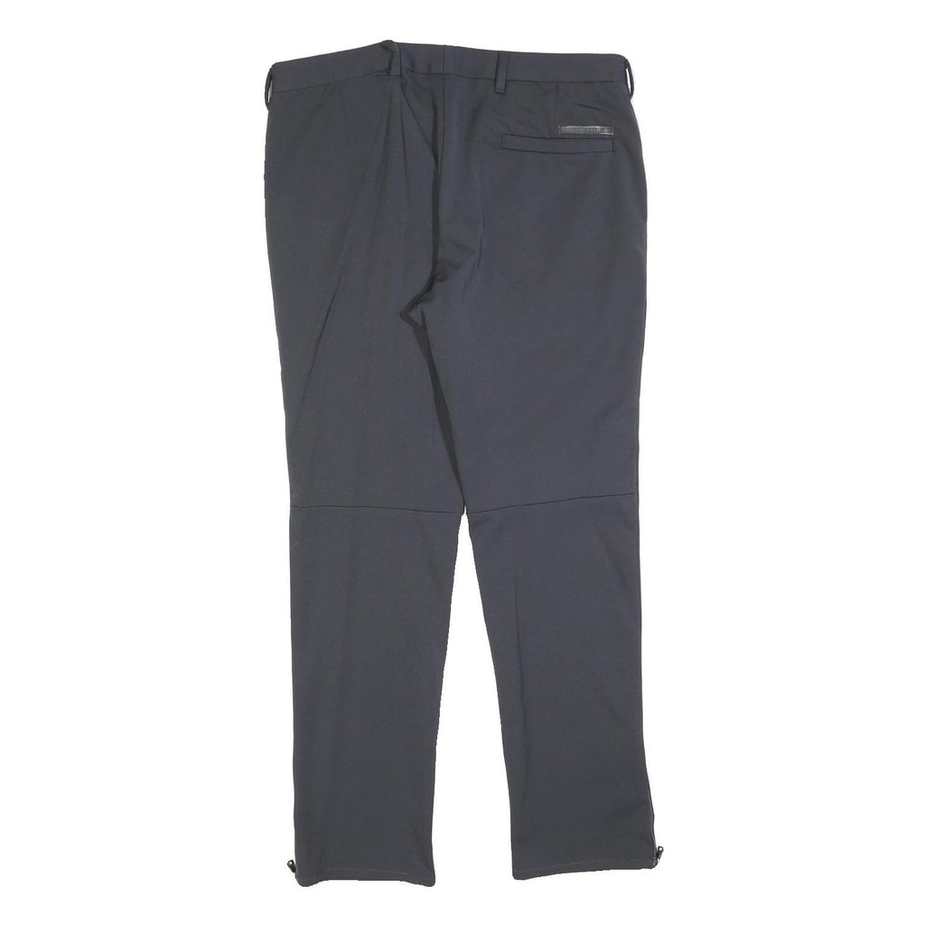 PRADA Womens Polyester Blend Black Slim Trousers W34 L30 Zip Closure Stylish