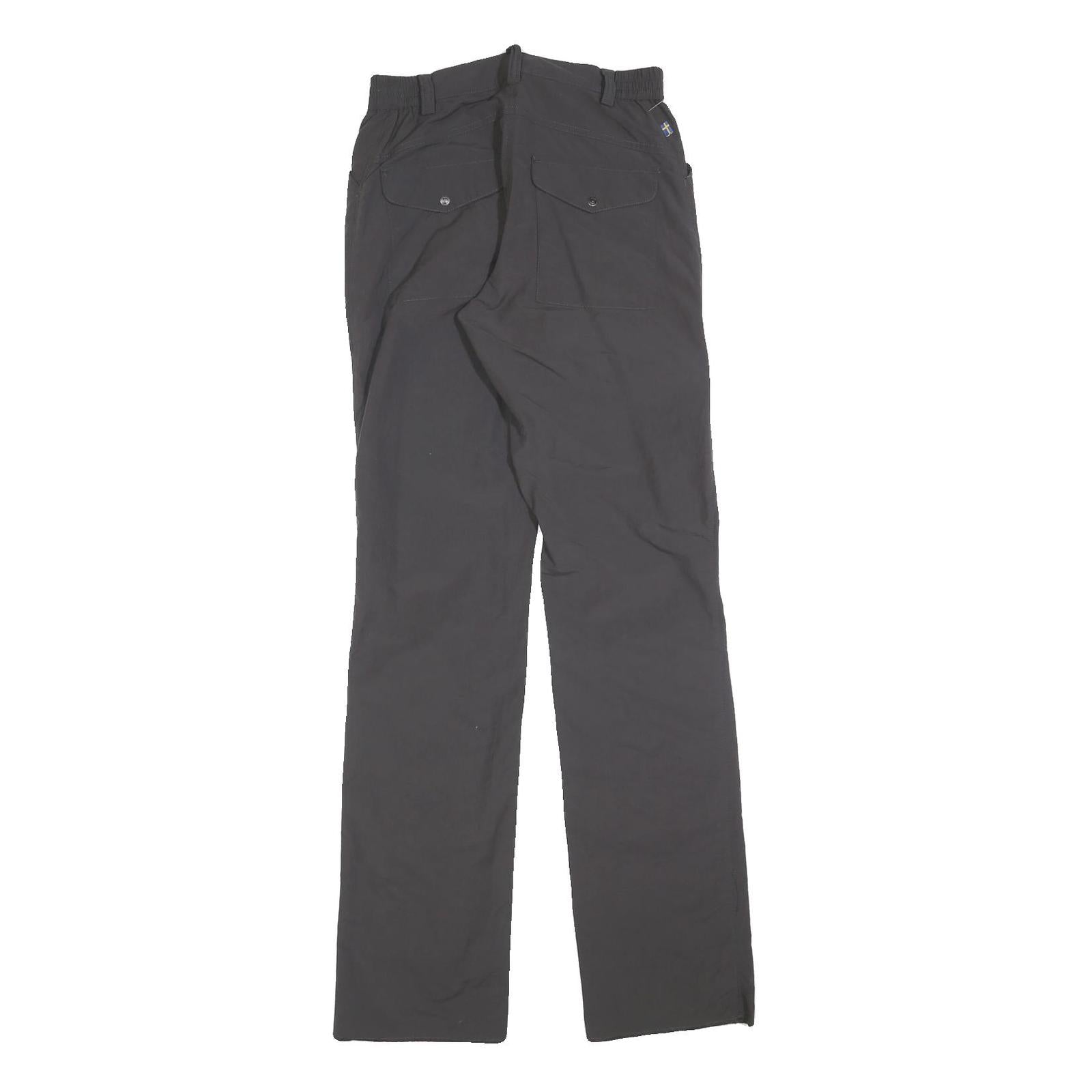 FJALLRAVEN Womens Polyester Black Slim Trousers W26 L34 Outdoor Adventure Zip