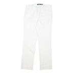 LAUREN RALPH LAUREN Womens Cotton Blend White Slim Straight Trousers W30 L28
