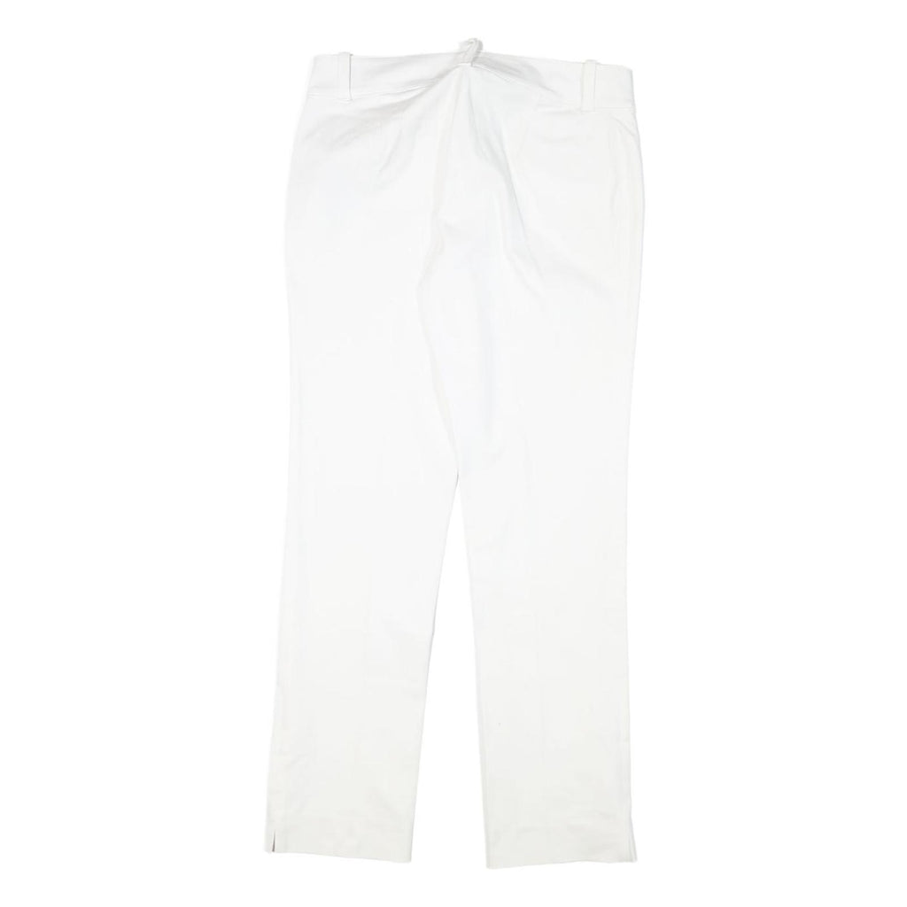 LAUREN RALPH LAUREN Womens Cotton Blend White Slim Straight Trousers W30 L28