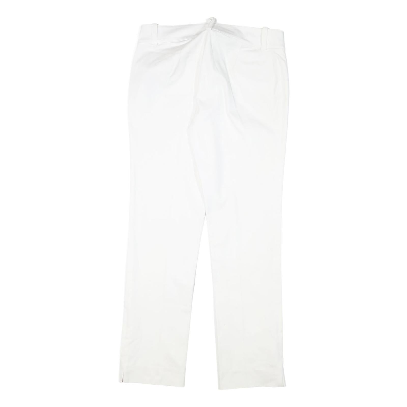 LAUREN RALPH LAUREN Womens Cotton Blend White Slim Straight Trousers W30 L28