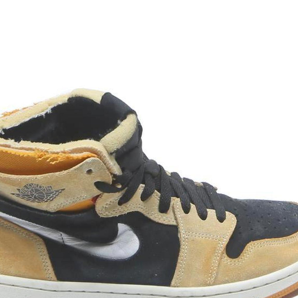 NIKE Air Jordan 1 Mens High Top Boots Black & Tan Synthetic UK 6 Retro Style