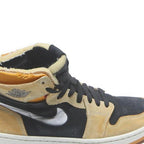 NIKE Air Jordan 1 Mens High Top Boots Black & Tan Synthetic UK 6 Retro Style