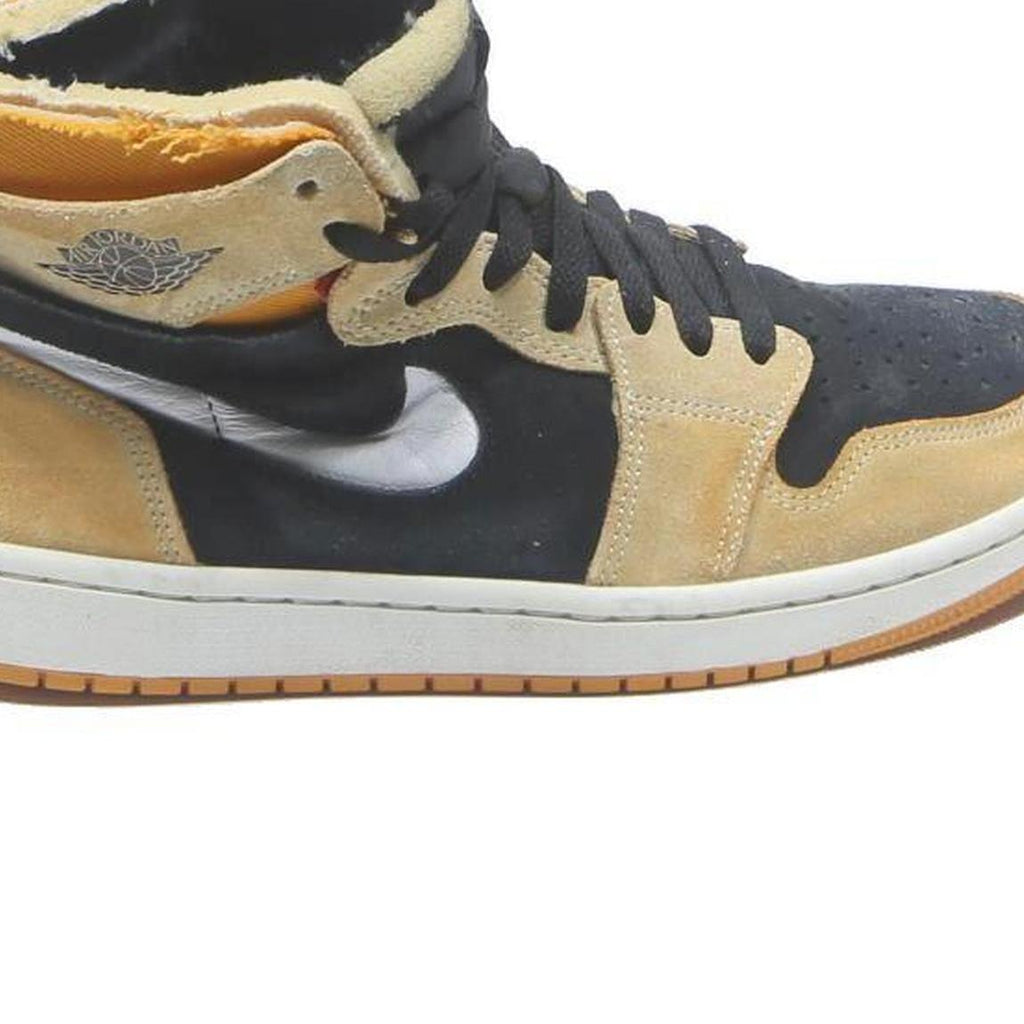NIKE Air Jordan 1 Mens High Top Boots Black & Tan Synthetic UK 6 Retro Style