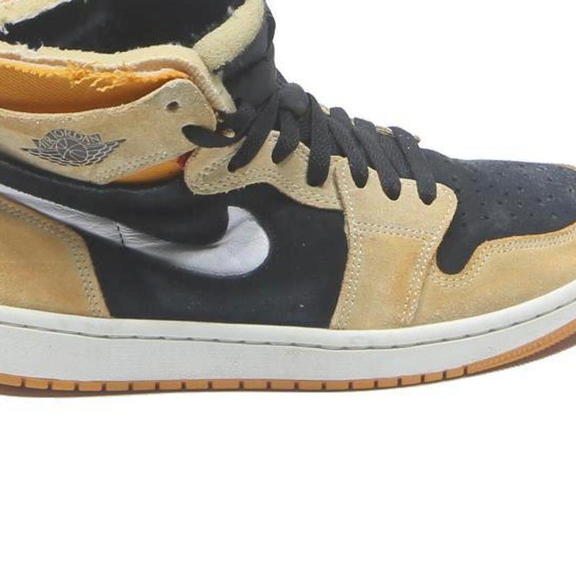 NIKE Air Jordan 1 Mens High Top Boots Black & Tan Synthetic UK 6 Retro Style