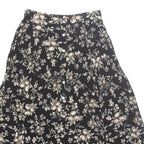 TALBOTS Buttoned Womens Flare Skirt Black Long Floral UK 12