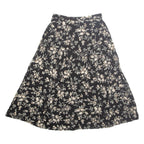 TALBOTS Buttoned Womens Flare Skirt Black Long Floral UK 12
