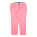 TOMMY HILFIGER Womens Cotton Blend Pink Slim Straight Trousers W34 L28 Stylish