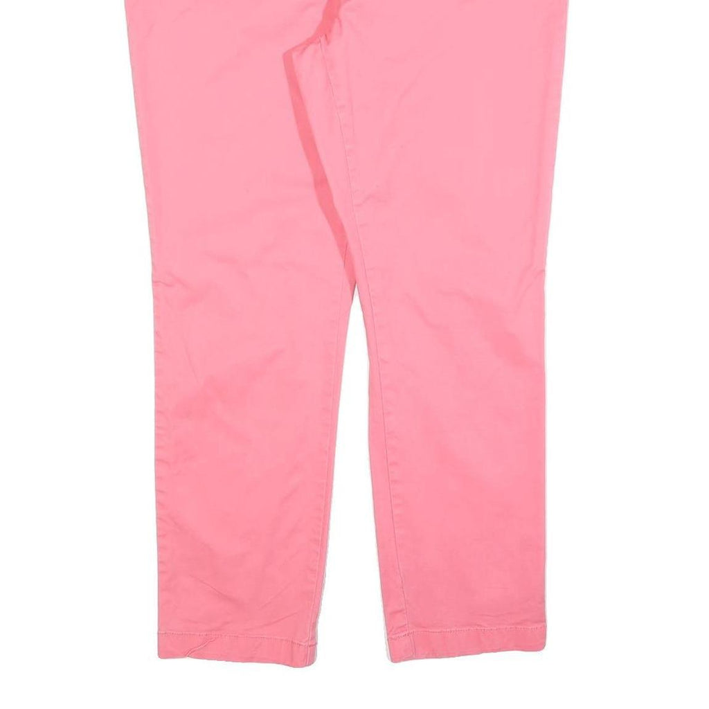 TOMMY HILFIGER Womens Cotton Blend Pink Slim Straight Trousers W34 L28 Stylish