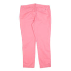 TOMMY HILFIGER Womens Cotton Blend Pink Slim Straight Trousers W34 L28 Stylish