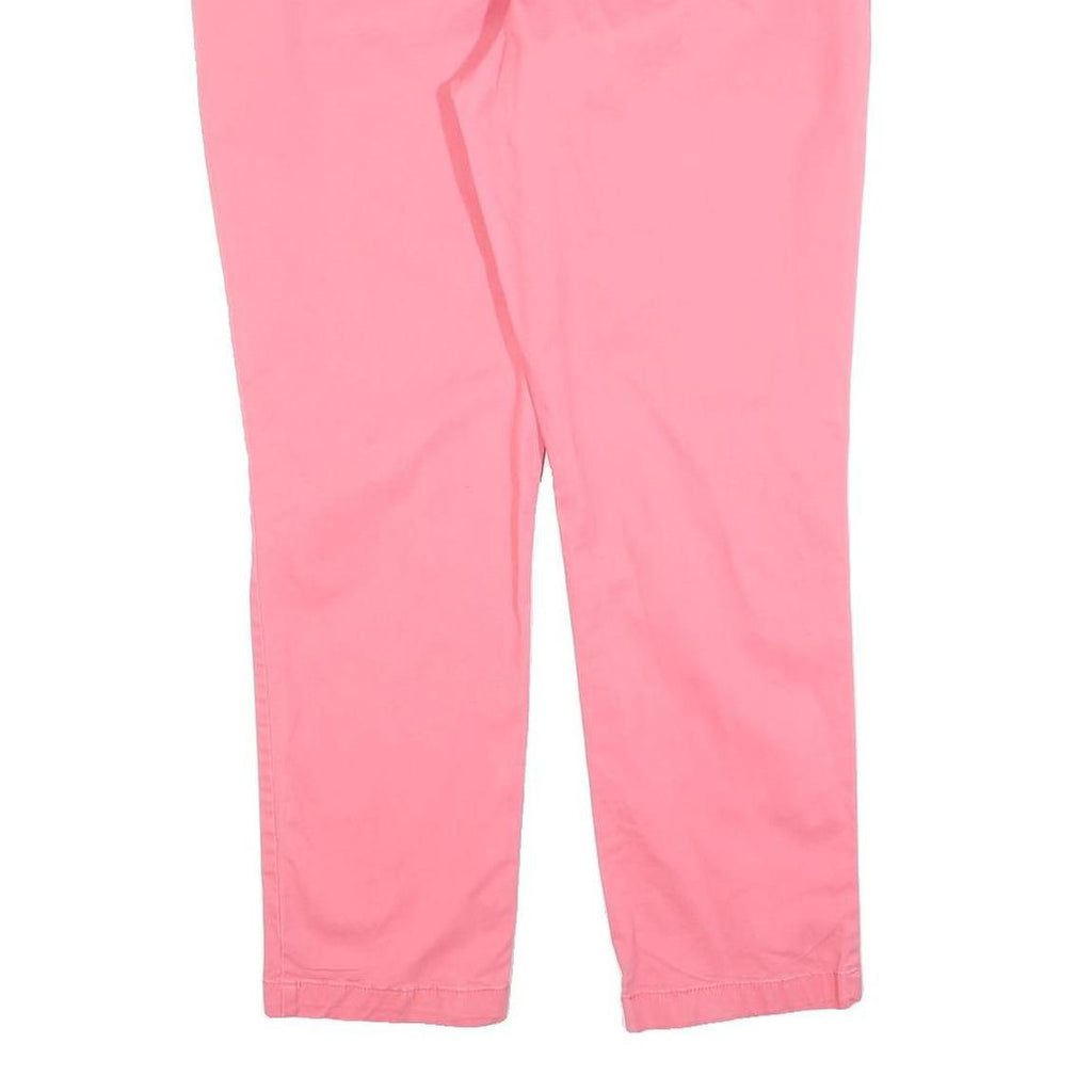 TOMMY HILFIGER Womens Cotton Blend Pink Slim Straight Trousers W34 L28 Stylish