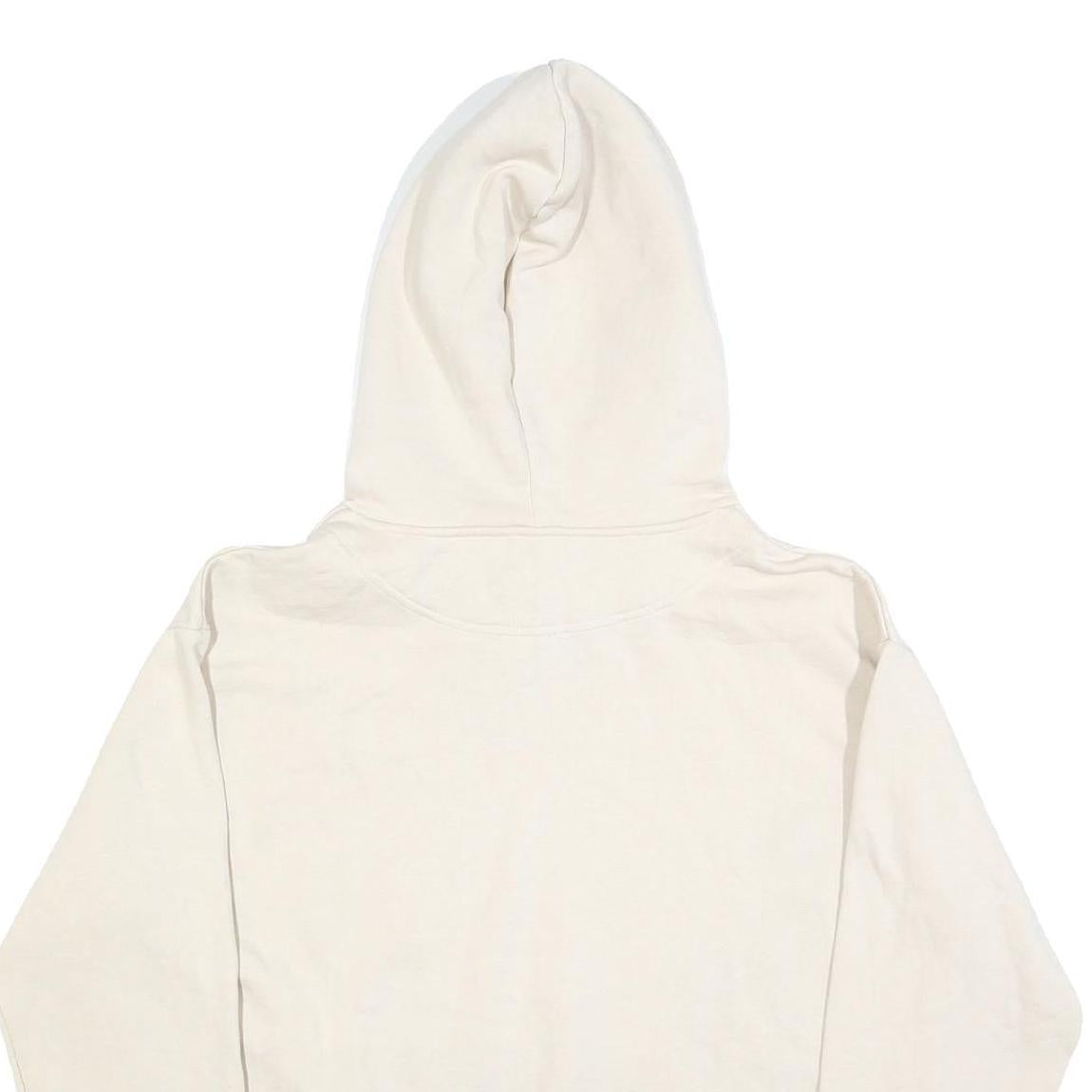 H&M Womens Cream Pullover Hoodie M Cotton Blend Casual Essential