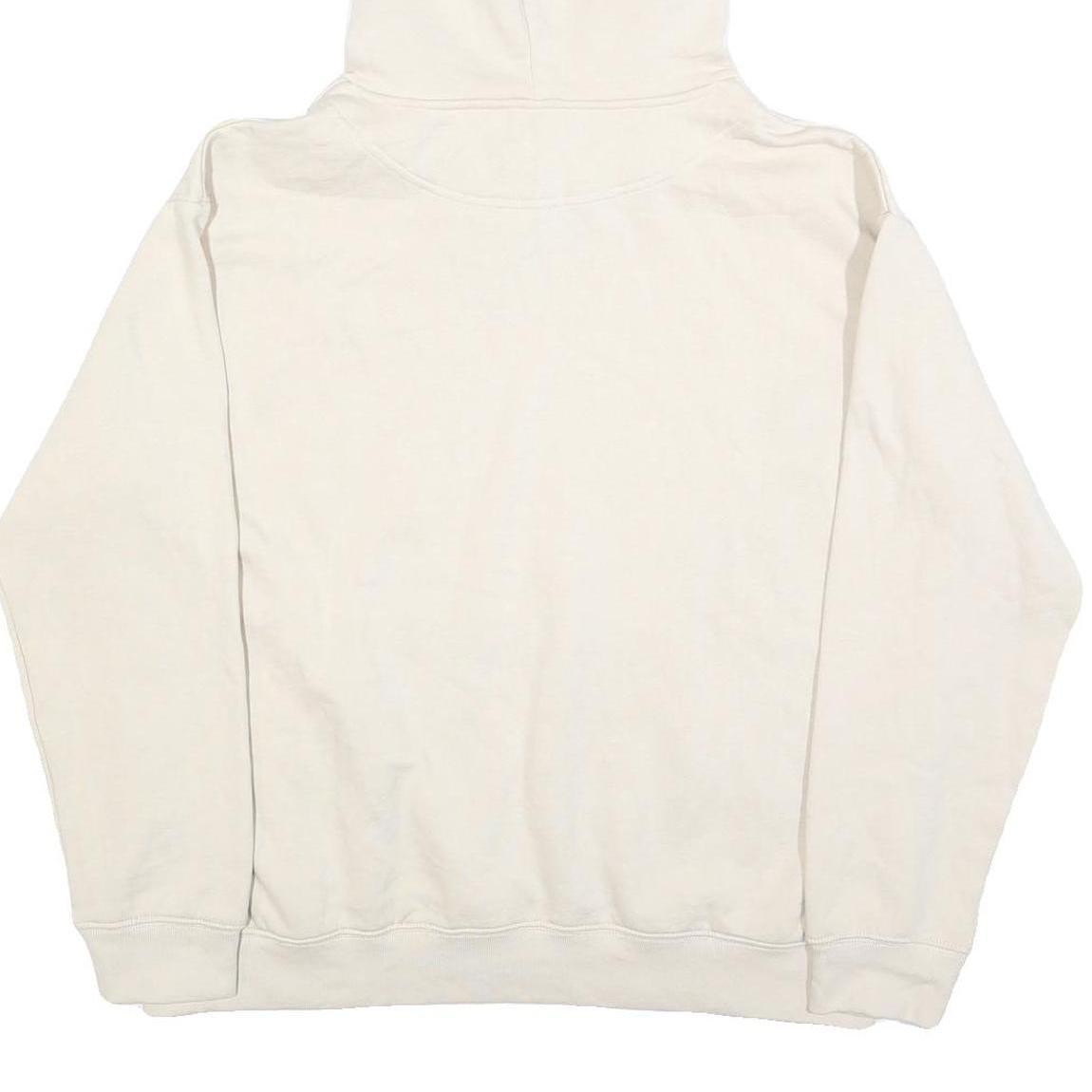 H&M Womens Cream Pullover Hoodie M Cotton Blend Casual Essential