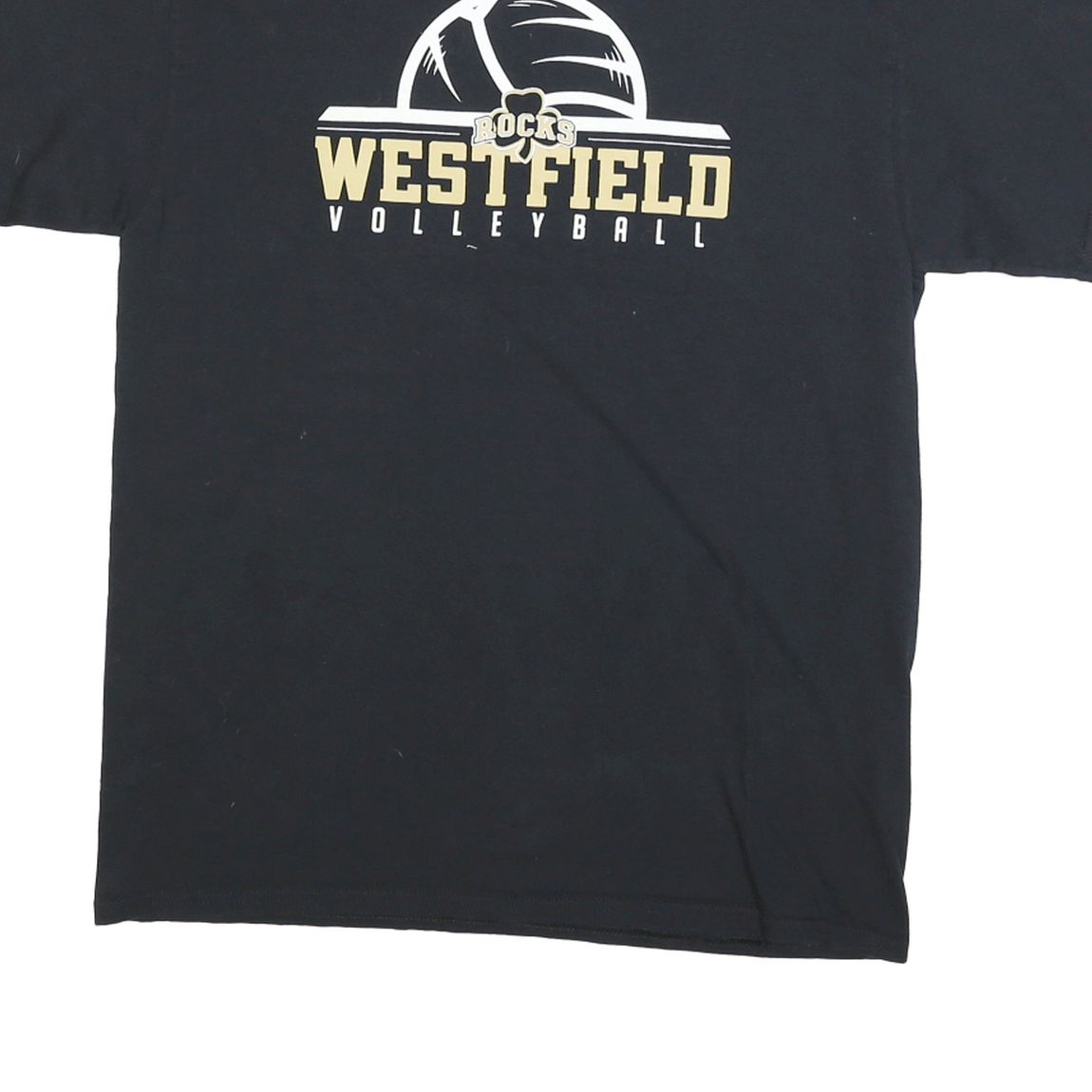 PORT & COMPANY Mens Black Westfield Volleyball Graphic T-Shirt M Crew Neck Short