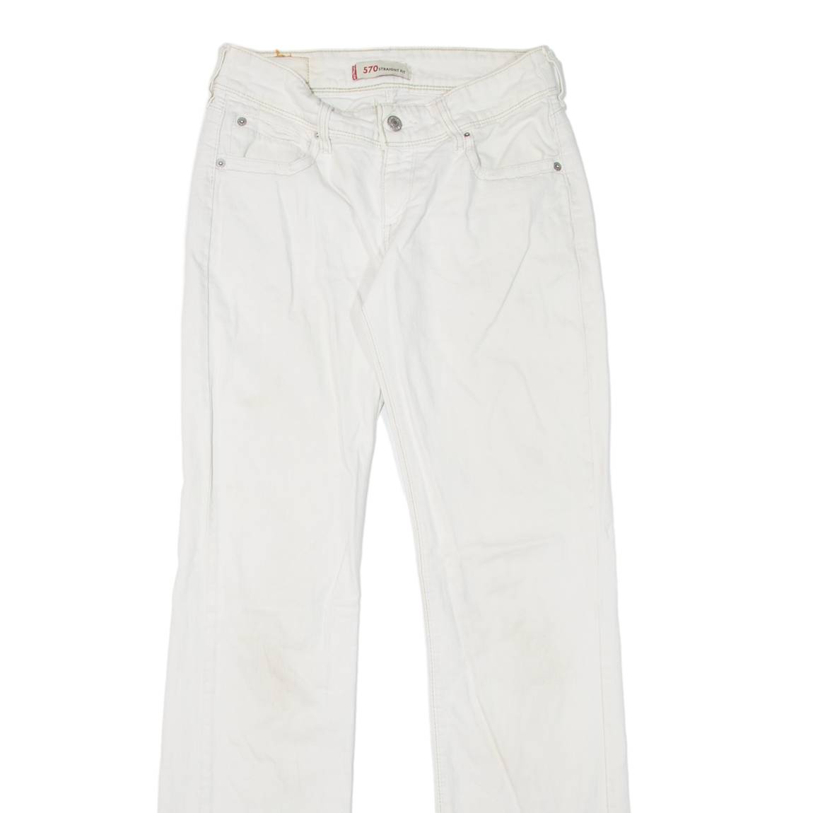 LEVI'S 570 Womens Jeans White Regular Straight W25 L34