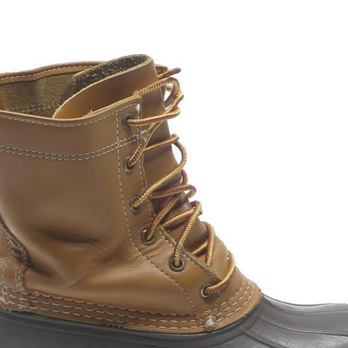 LL BEAN Duck Women's Waterproof Lace-Up Boots Leather Brown UK 5 Outdoor Casual