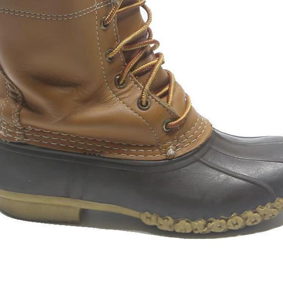 LL BEAN Duck Women's Waterproof Lace-Up Boots Leather Brown UK 5 Outdoor Casual