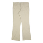 DICKIES Womens Cotton Blend Slim Beige Trousers W34 L32 Zip Closure