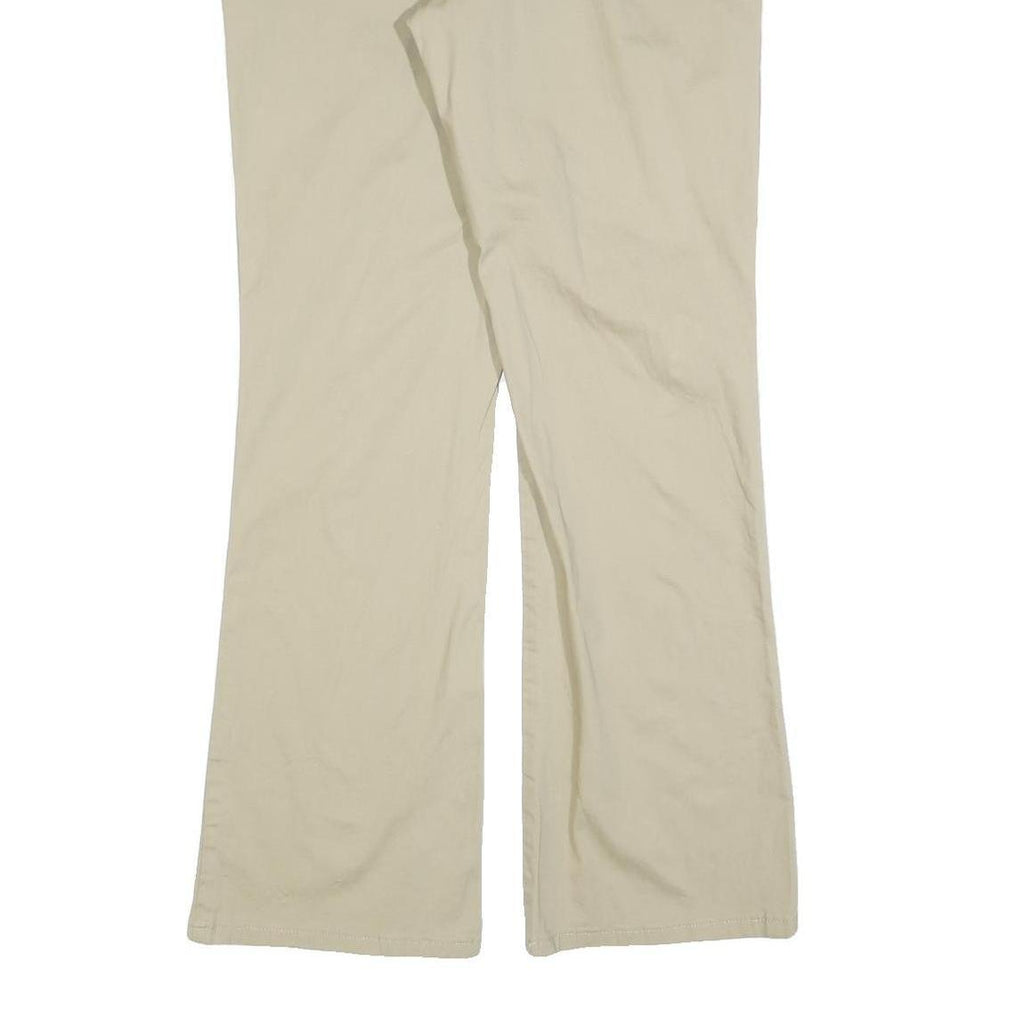 DICKIES Womens Cotton Blend Slim Beige Trousers W34 L32 Zip Closure