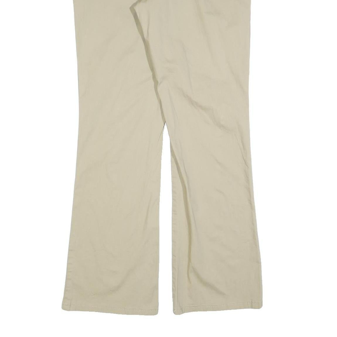 DICKIES Womens Cotton Blend Slim Beige Trousers W34 L32 Zip Closure