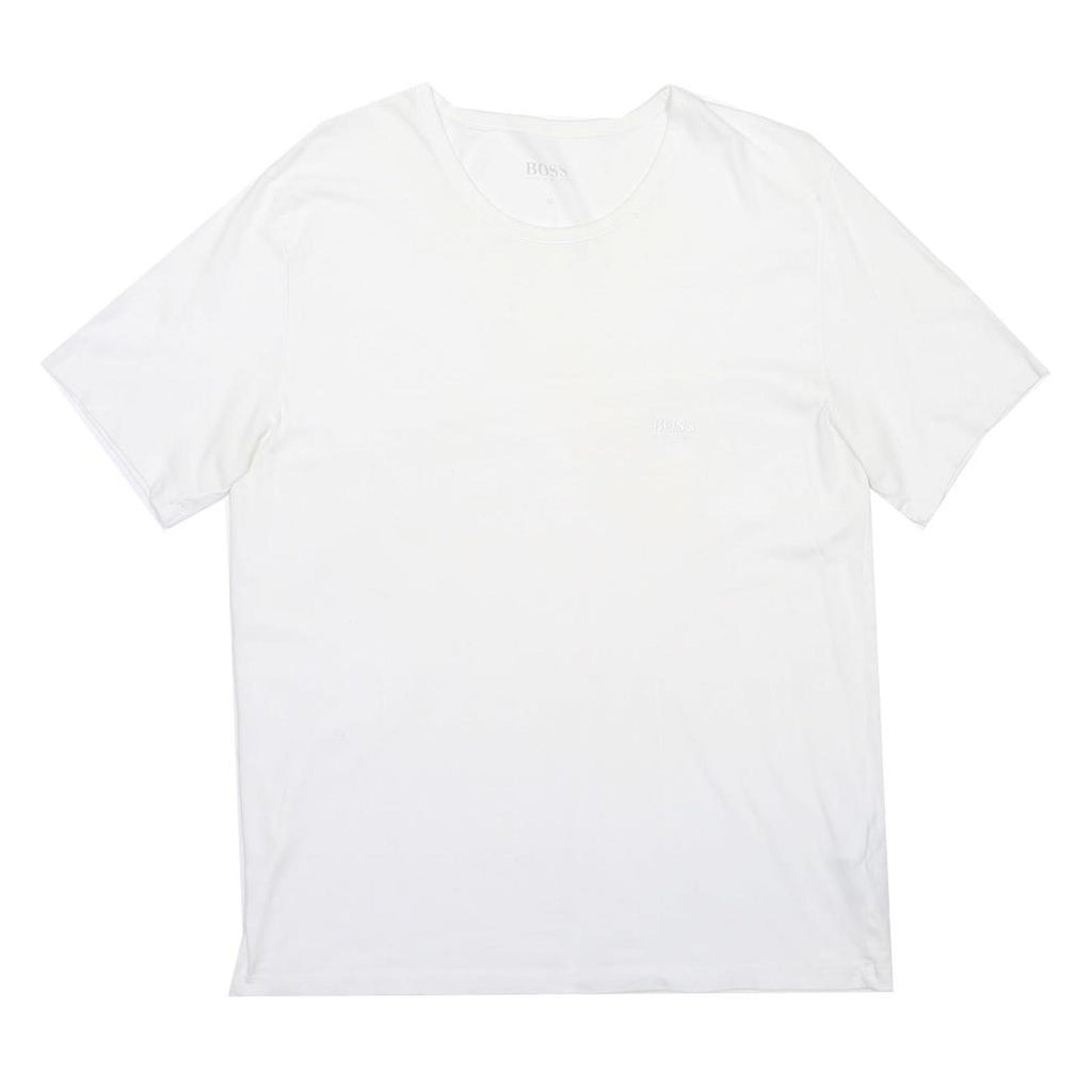 HUGO BOSS Mens White XL Plain Crew Neck Short Sleeve Casual T-Shirt
