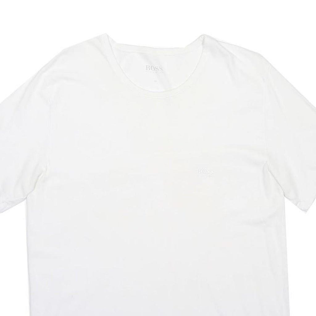 HUGO BOSS Mens White XL Plain Crew Neck Short Sleeve Casual T-Shirt