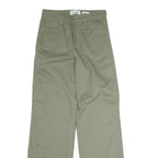 RE Womens Cotton Blend Green Regular Straight Trousers W30 L32 Casual Wear