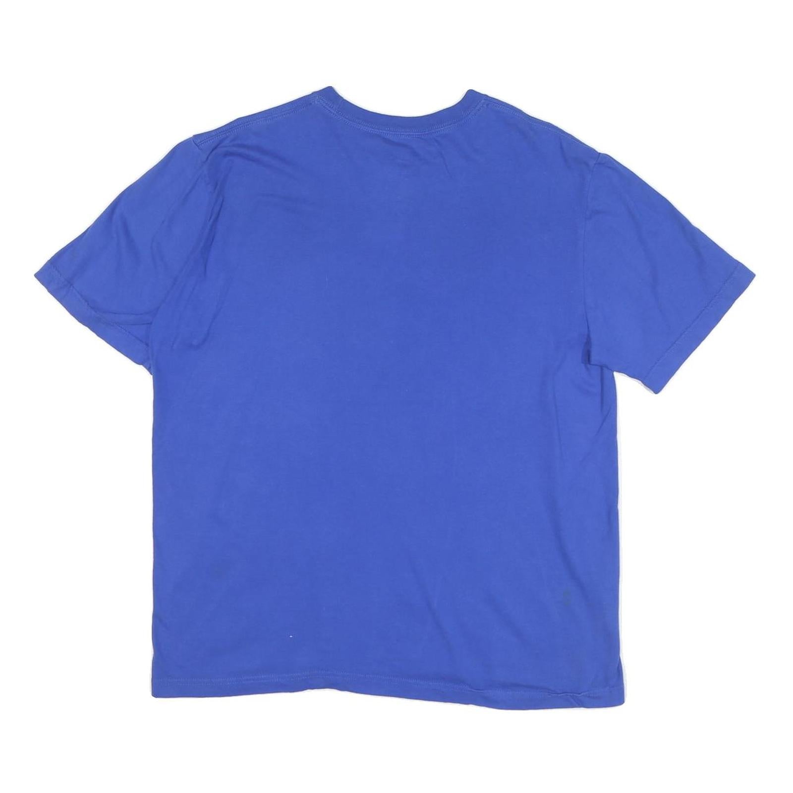 NIKE Mens Blue Orange The Blue Graphic T-Shirt L Short Sleeve Crew Neck