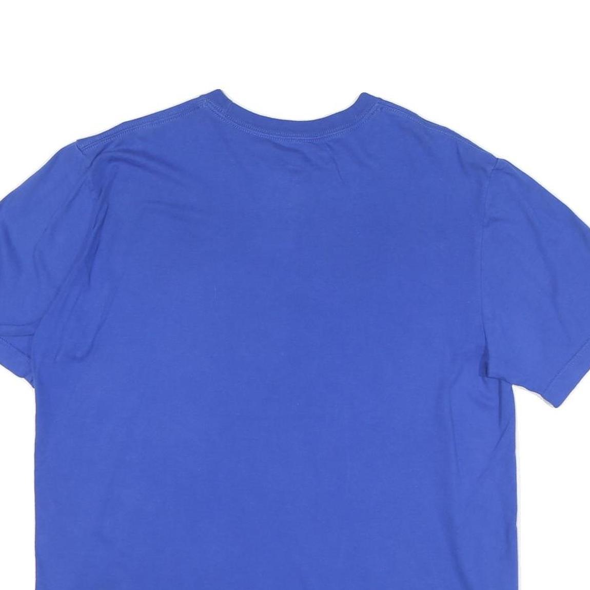 NIKE Mens Blue Orange The Blue Graphic T-Shirt L Short Sleeve Crew Neck