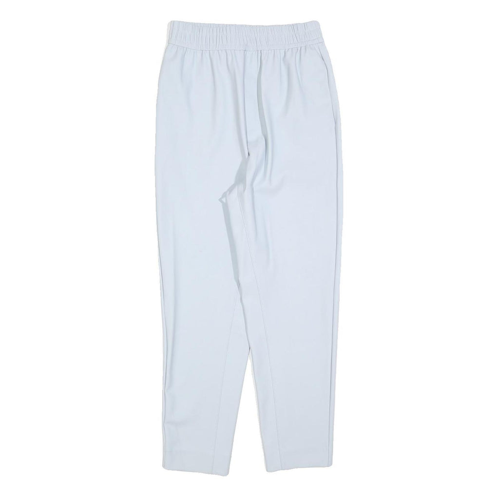 Womens White Regular Fit Straight Polyester Blend Trousers W25 L26 Stylish