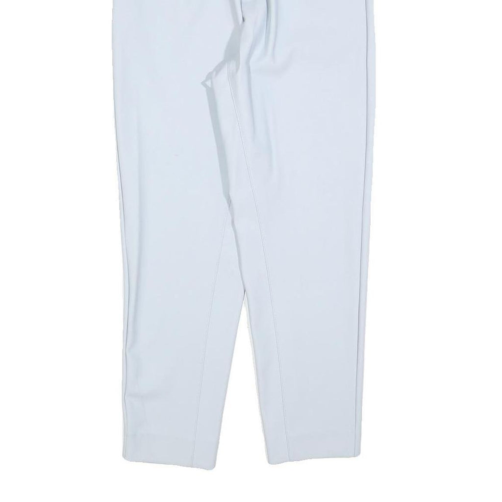 Womens White Regular Fit Straight Polyester Blend Trousers W25 L26 Stylish